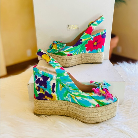 Frances Valentine Eve Fabric Wrapped Wedges - Picture 7 of 15